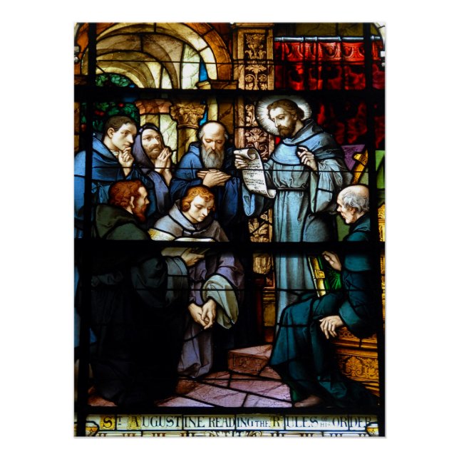 stained glass art St Augustine Poster (Front)