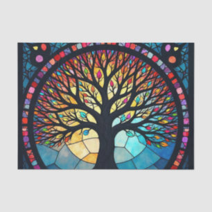Stained Glass Art, Tree of Life Stained Glass  Tissue Paper