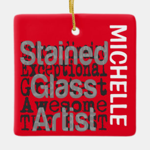 Stained Glass Artist Extraordinaire CUSTOM Ceramic Ornament