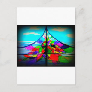 Stained glass at the Beach House in Cardiff Postcard