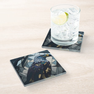 Stained Glass Bald Eagle Illustration  Coaster