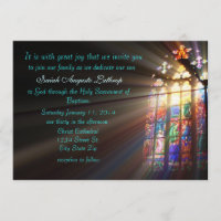 Stained Glass Baptism Invitation/Announcement