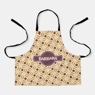 Stained Glass Beige Chocolate Minimal Pattern Apron