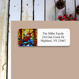 Stained Glass Bird Personalised C  Return Address Label