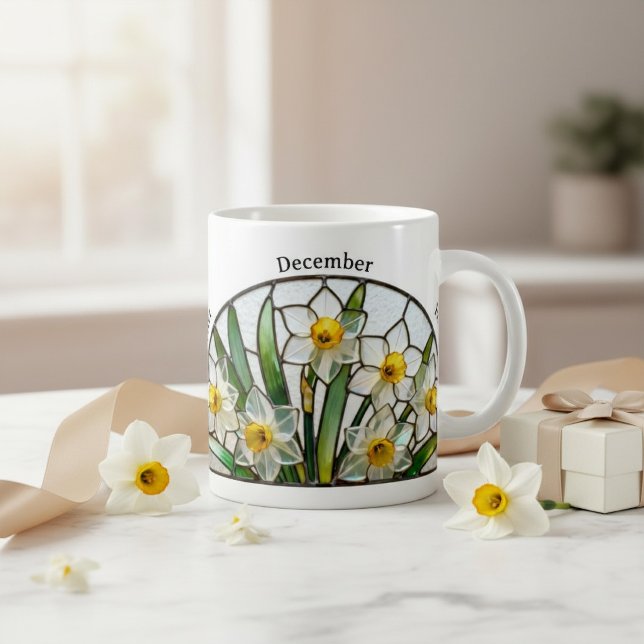 Stained Glass Birth Flower December Narcissus   Coffee Mug (Creator Uploaded)