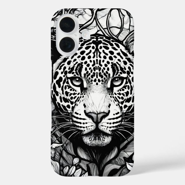 Stained glass Black and white leopard Case-Mate iPhone Case (Back)