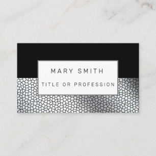 Stained Glass Black Silver Business Card