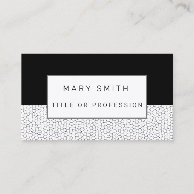 Stained Glass Black White Business Card (Front)