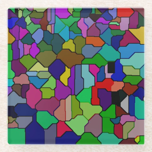 Stained Glass Block Tile Glass Coaster (Front)