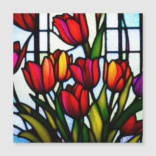 "Stained Glass Blooms: Leadlight Tulips in Color"