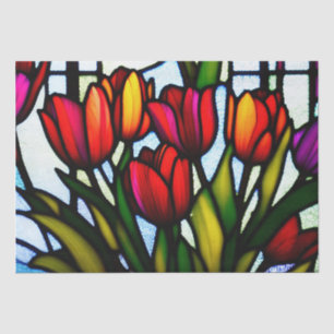 "Stained Glass Blooms: Leadlight Tulips in Color" Tissue Paper