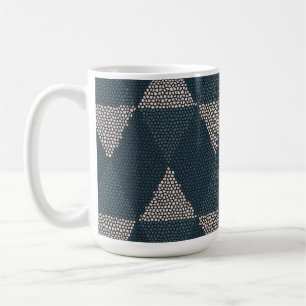 Stained Glass Blue Diamond Coffee Mug