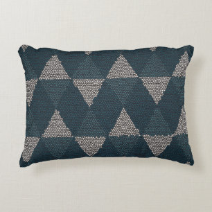 Stained Glass Blue Diamond Decorative Cushion