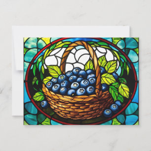 Stained Glass Blueberry Basket Postcard