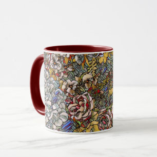 Stained Glass Botanical Floral Mug