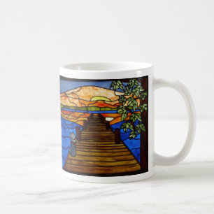 Stained Glass Boy Fishing Coffee Mug