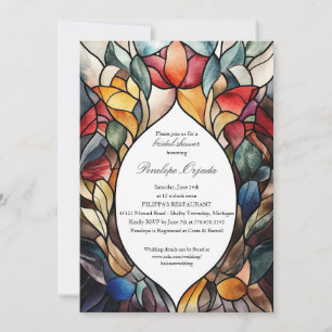 Stained Glass Bridal Shower Invitation   Artistic