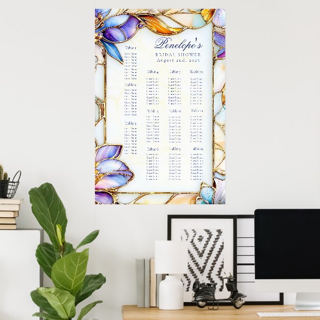 Stained Glass Bridal Shower Seating Chart (Home Office)