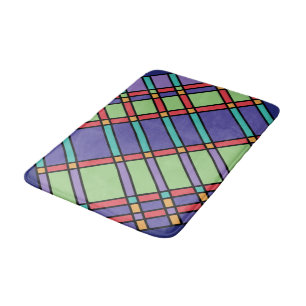 Stained Glass Bright Colours Bath Mat