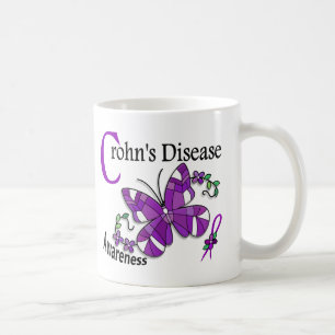 Stained Glass Butterfly 2 Crohn's Disease Coffee Mug
