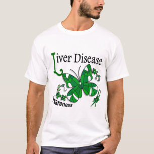 Stained Glass Butterfly 2 Liver Disease T-Shirt