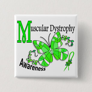 Stained Glass Butterfly 2 Muscular Dystrophy 15 Cm Square Badge