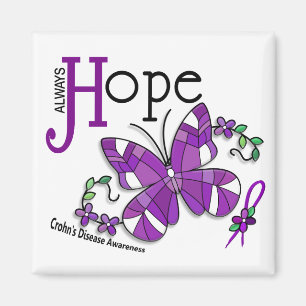 Stained Glass Butterfly Crohn's Disease Magnet