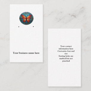 Stained glass butterfly earring card holder