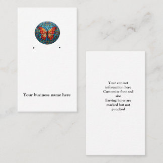 Stained glass butterfly earring card holder