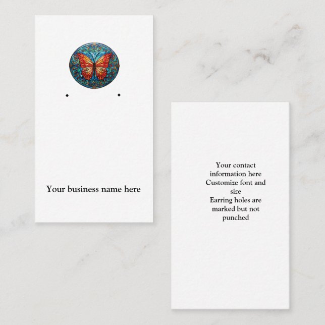 Stained glass butterfly earring card holder (Front/Back)