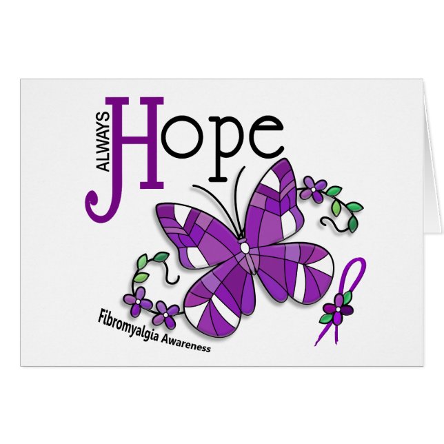 Stained Glass Butterfly Fibromyalgia (Front Horizontal)