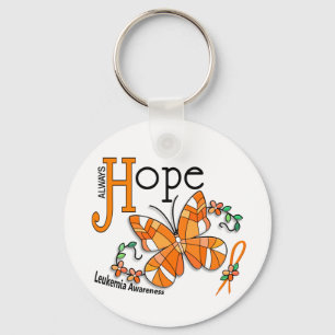 Stained Glass Butterfly Leukaemia Key Ring