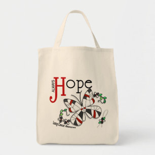 Stained Glass Butterfly Lung Cancer Tote Bag