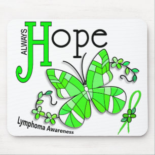 Stained Glass Butterfly Lymphoma Mouse Pad