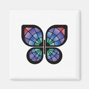 Stained Glass Butterfly Magnet