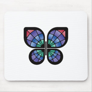 Stained Glass Butterfly Mouse Pad