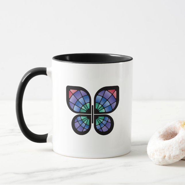 Stained Glass Butterfly Mug (With Donut)