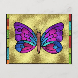 Stained Glass Butterfly Postcard