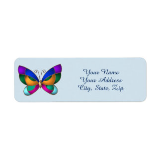 Stained Glass Butterfly Return Address Label