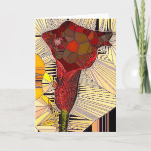 Stained Glass Calla Lily Greeting Card