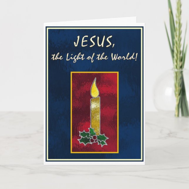 Stained glass candle holiday card (Front)