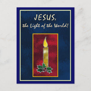 Stained glass candle postcard