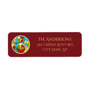 Stained Glass Candle Return Address Label