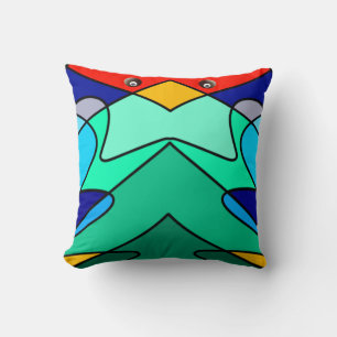 Stained Glass Cardinal Abstract Design Cushion