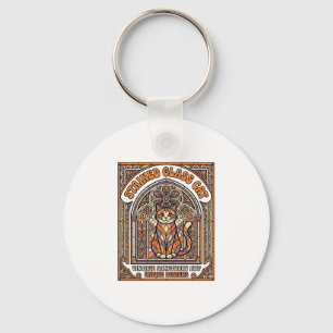 Stained Glass Cat Cat Stained Glass Church Vintage Key Ring