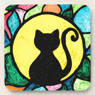 Stained Glass Cat Coasters