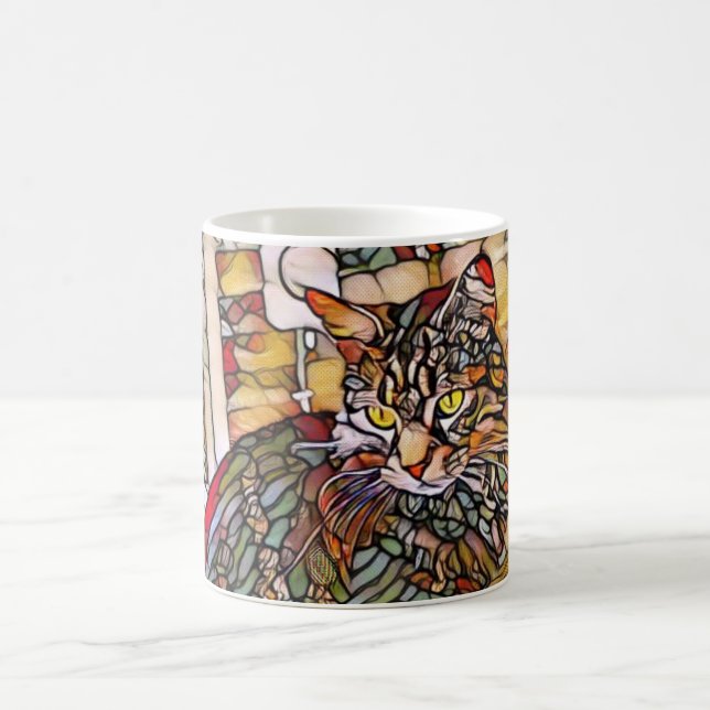 Stained Glass Cat Mug (Center)