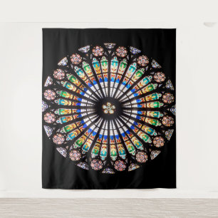 stained glass cathedral rosette tapestry