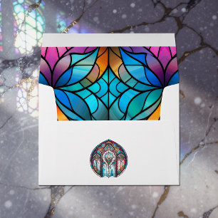 Stained Glass Cathedral Window Christmas Holiday Envelope