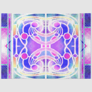 Stained Glass Cathedral Window in Lilac and Pink Tissue Paper